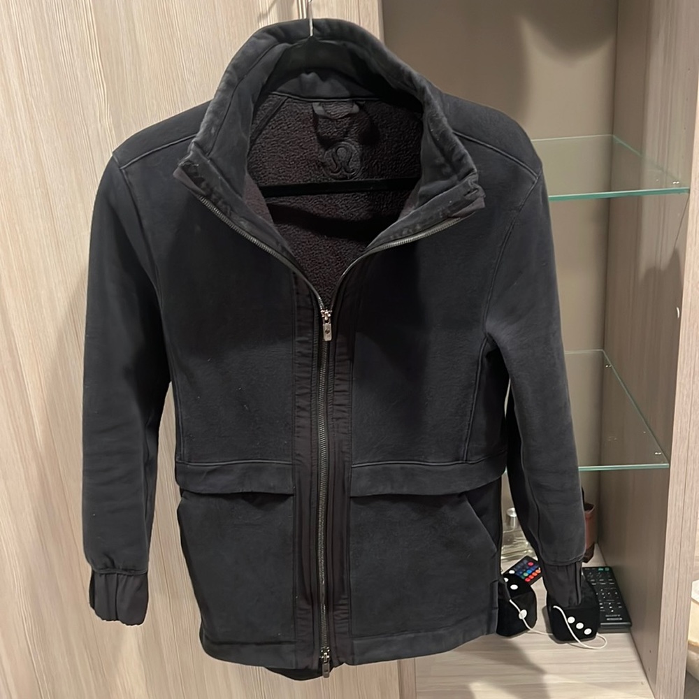 Lulu Lemon Black Double Zipper Women’s S Tech fleece jacket